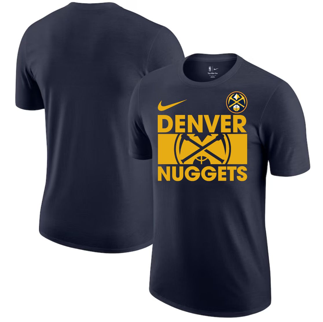 Men 2025 NBA Denver Nuggets Drak Blue Nike T shirts style 1->nba t-shirts->Sports Accessory